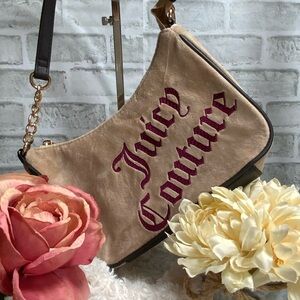 Juicy Couture Beige and Burgundy Shoulder Bag